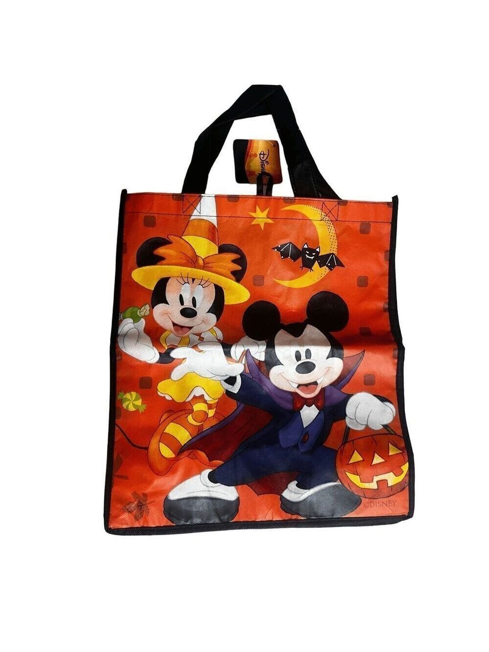 Disney Halloween Tote Bag Orange Black 15" x 13 1/2"